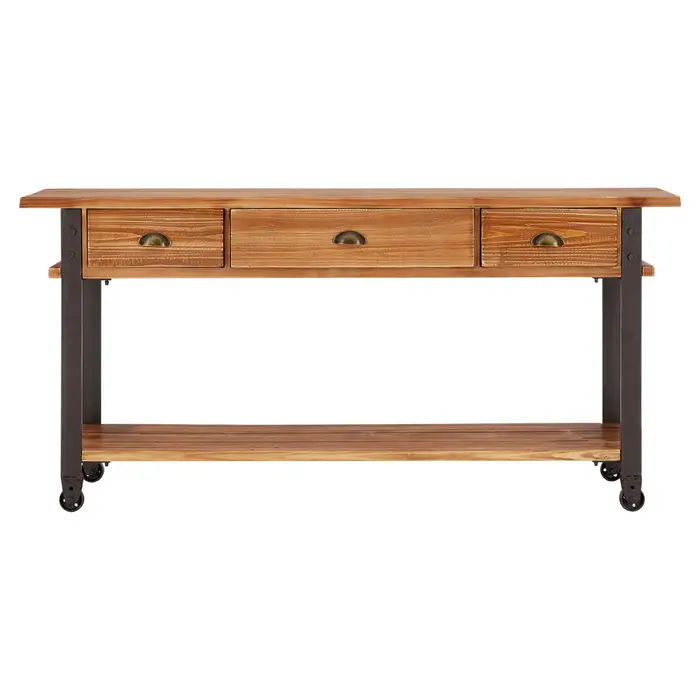 Industrial 3 Drawer Console Table