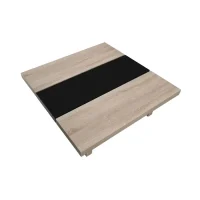 Black and Oak Square Coffee Table