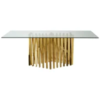 Clear Glass Gold Dining Table