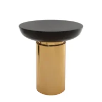 Black and Gold Circular Side Table