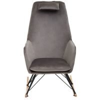 Grey Velvet Rocking Chair