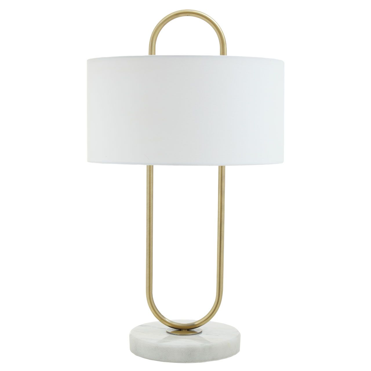 Brass/Marble Table Lamp With Shade