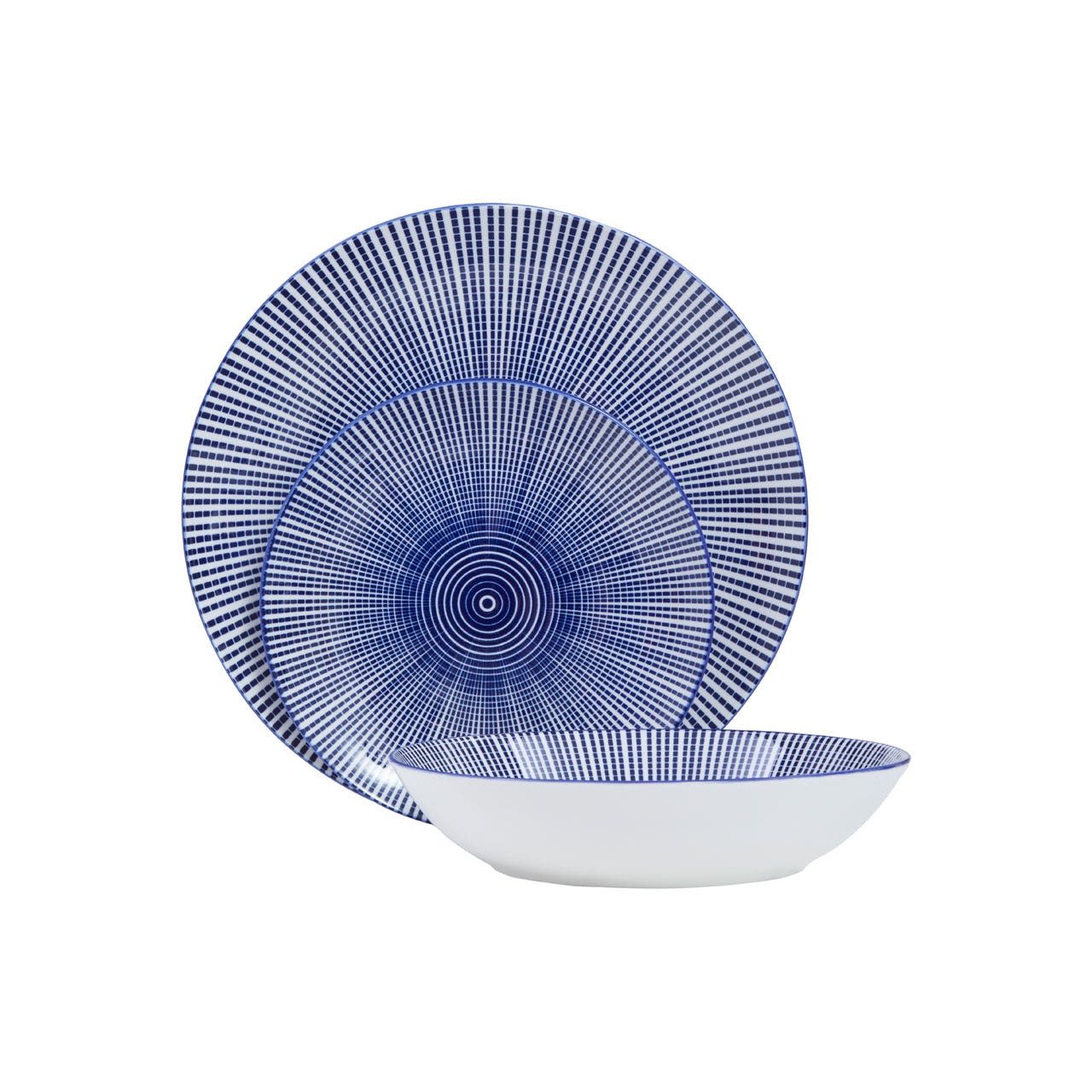 Blue And White 12PC Dinner Set