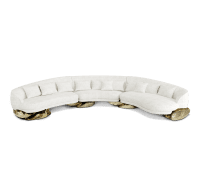 Angra White Curved Sofa