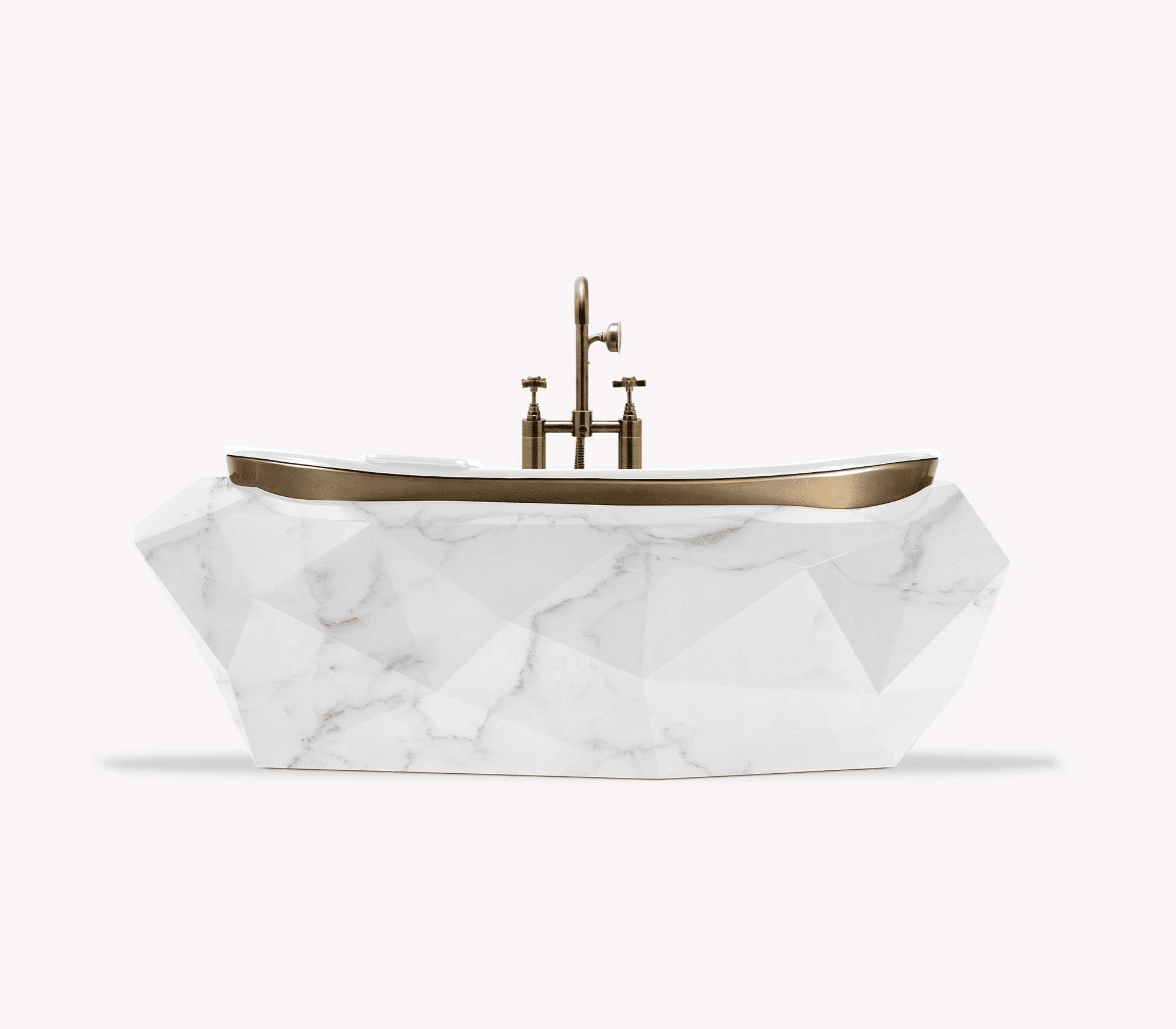 White Marble Diamond Bathtub