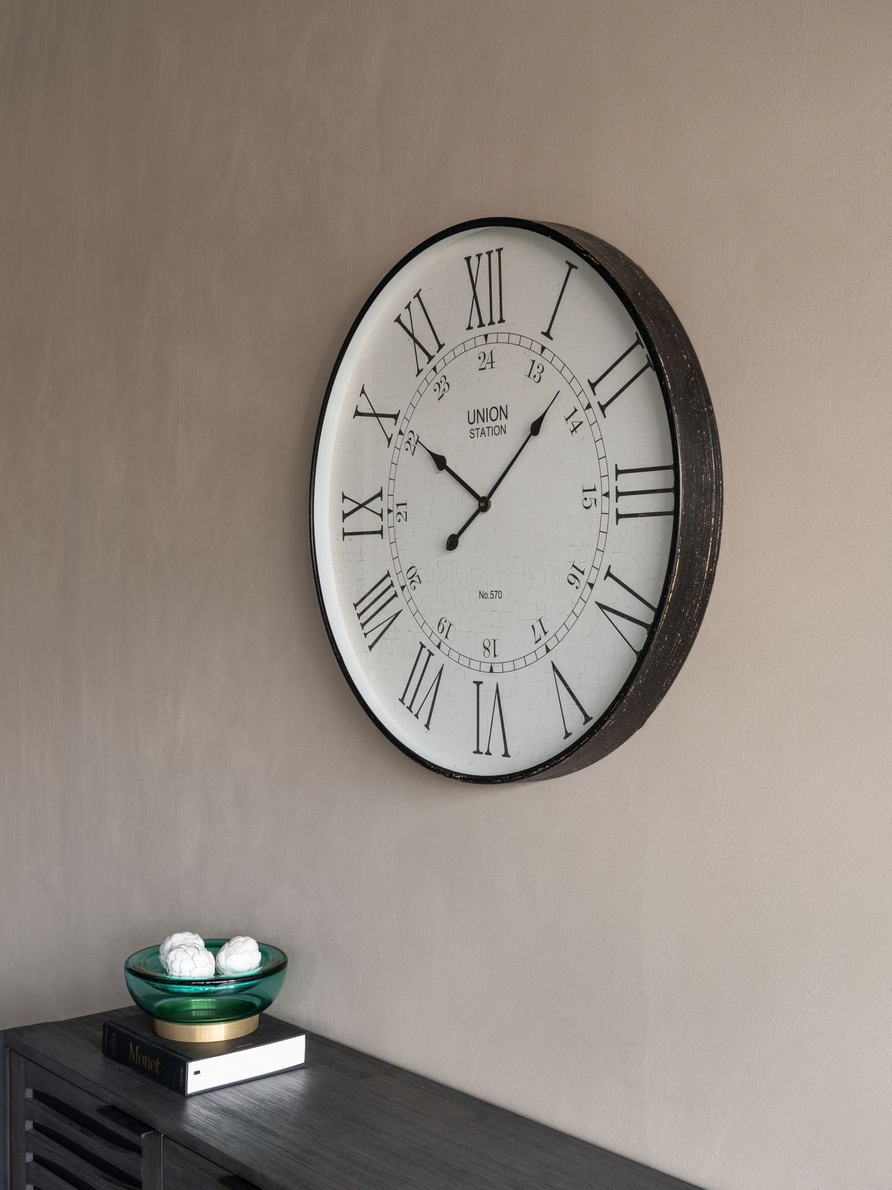 Antique Black Wall Clock - Image 2