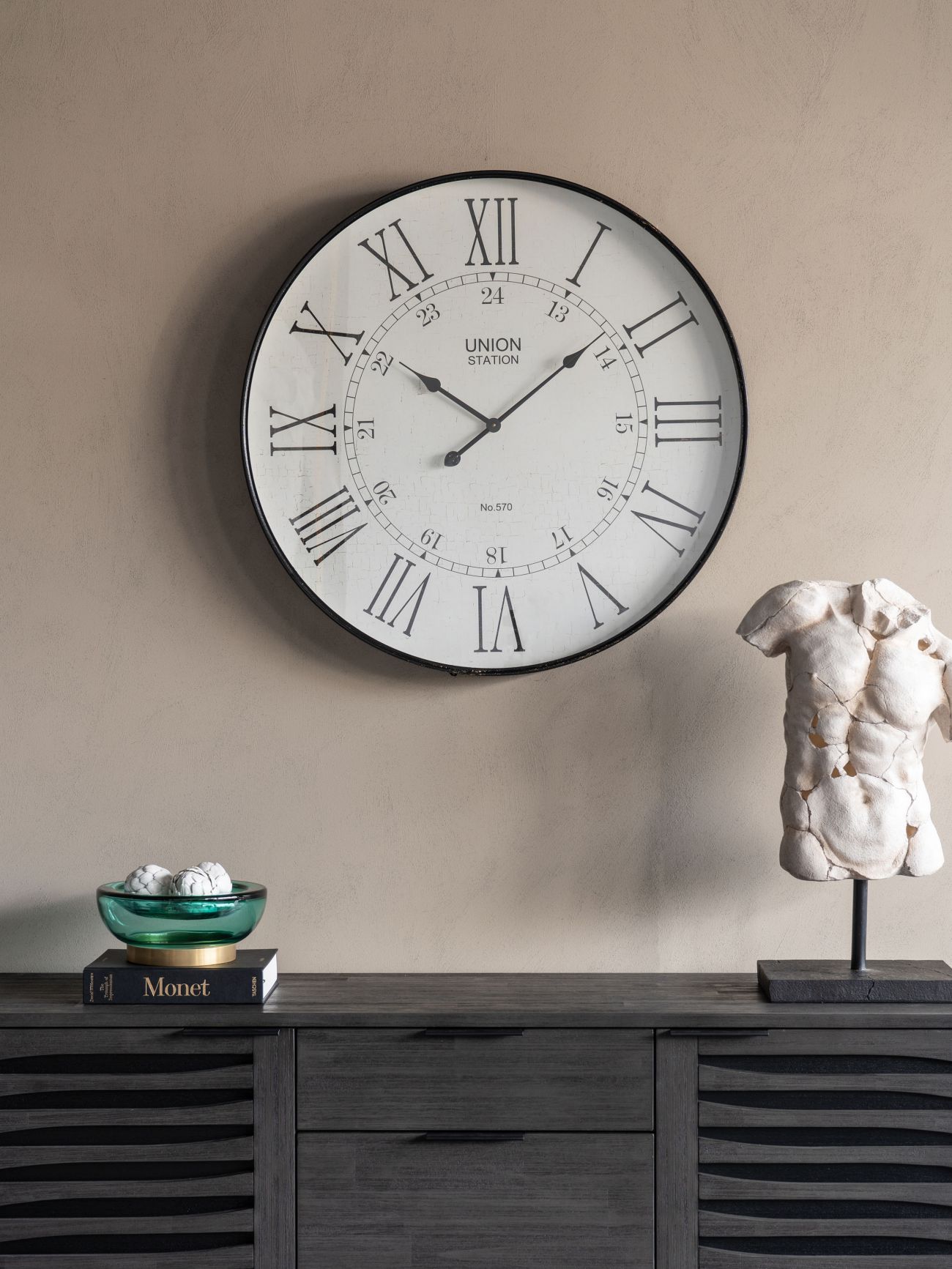 Antique Black Wall Clock - Image 4