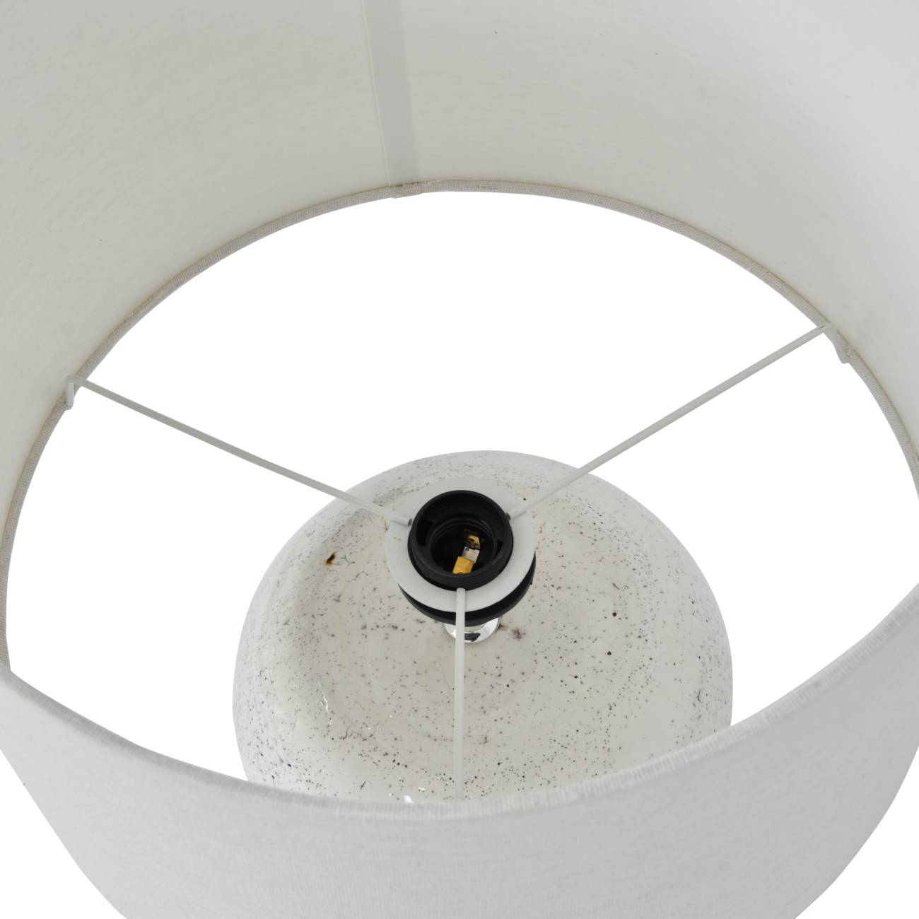 Faux Marble Glazed Table Lamp With Shade - Image 3