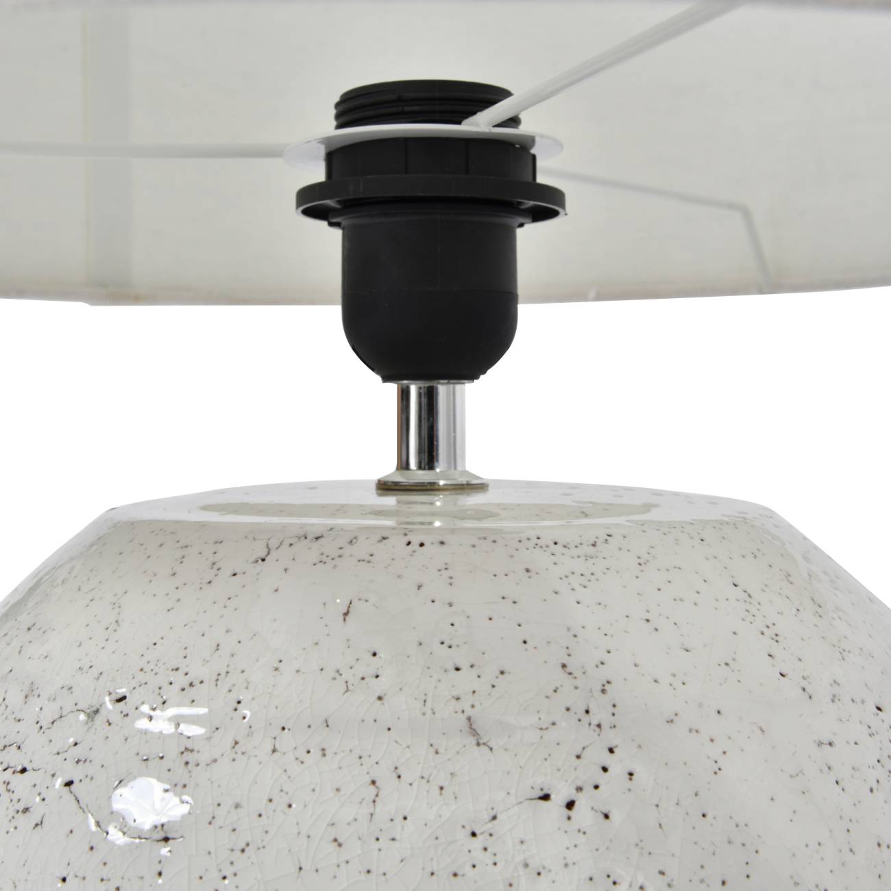 Faux Marble Glazed Table Lamp With Shade - Image 4