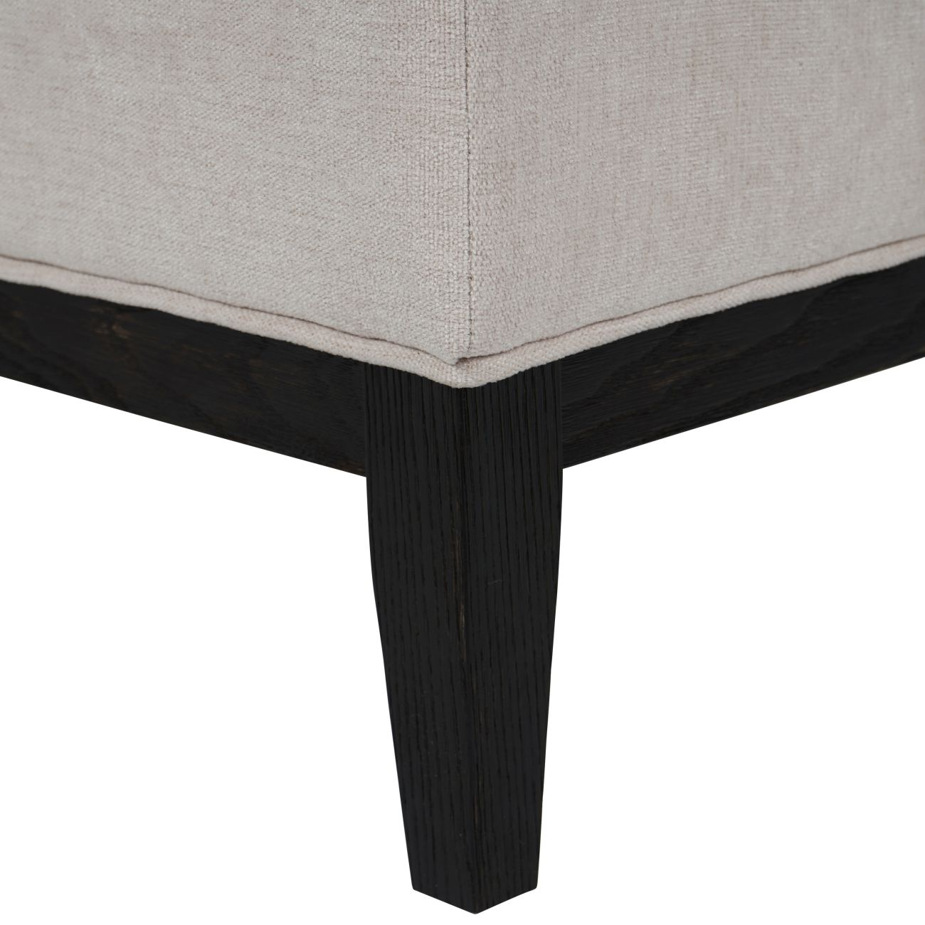 Buttoned Stool In Ivory Fabric - Image 4