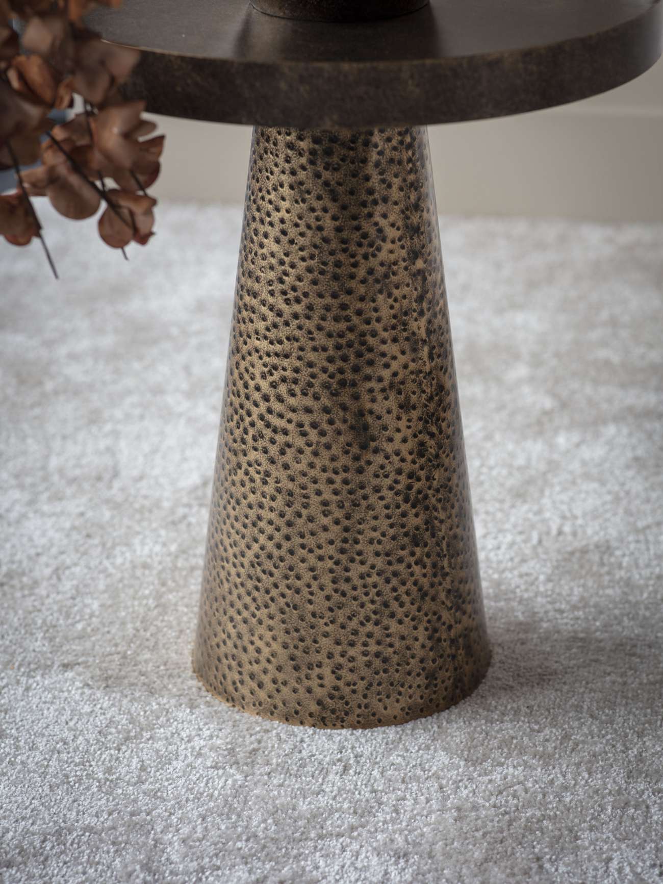 Iron Side Table In Rustic Gold - Image 4