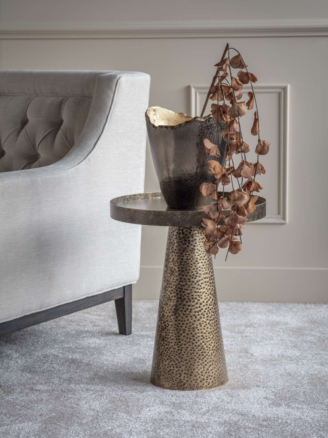 Iron Side Table In Rustic Gold - Image 5