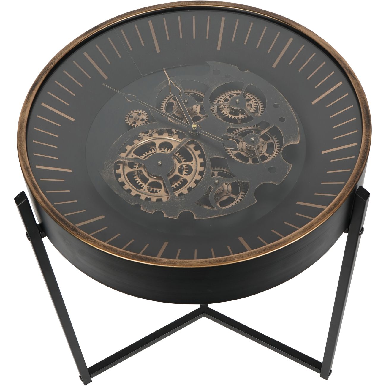 Side Table Clock Black Gold - Image 3
