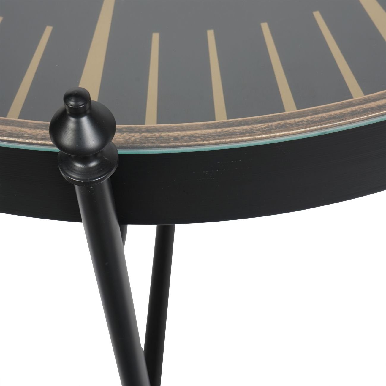 Coffee Clock Table Black Gold - Image 5