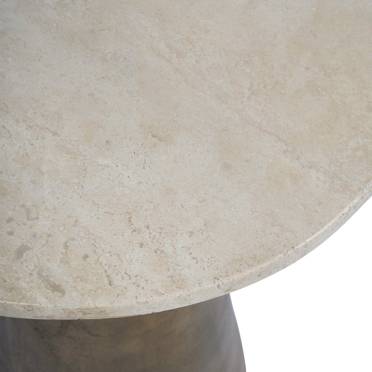Light Travertine Side Table - Image 4