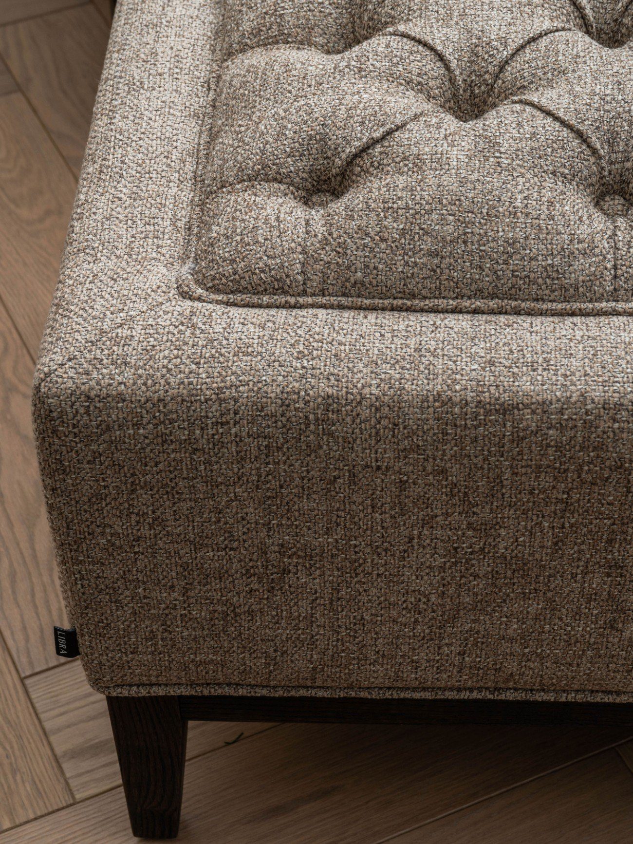 Buttoned Stool Dark Taupe - Image 2