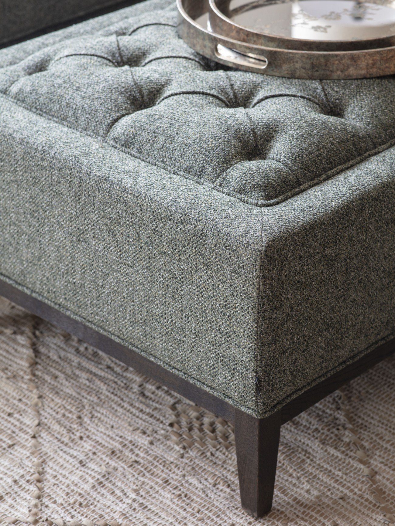 Buttoned Xl Ottoman Forest Green - Image 2