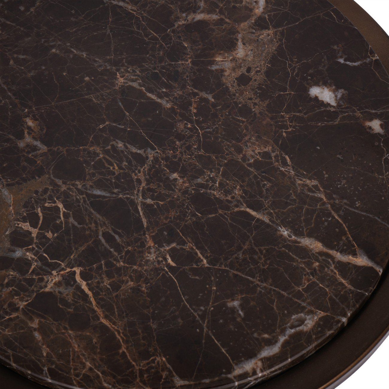 Brown Marble Emperador Side Table - Image 4