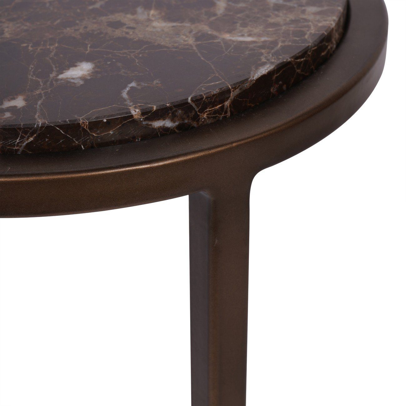 Brown Marble Emperador Side Table - Image 5