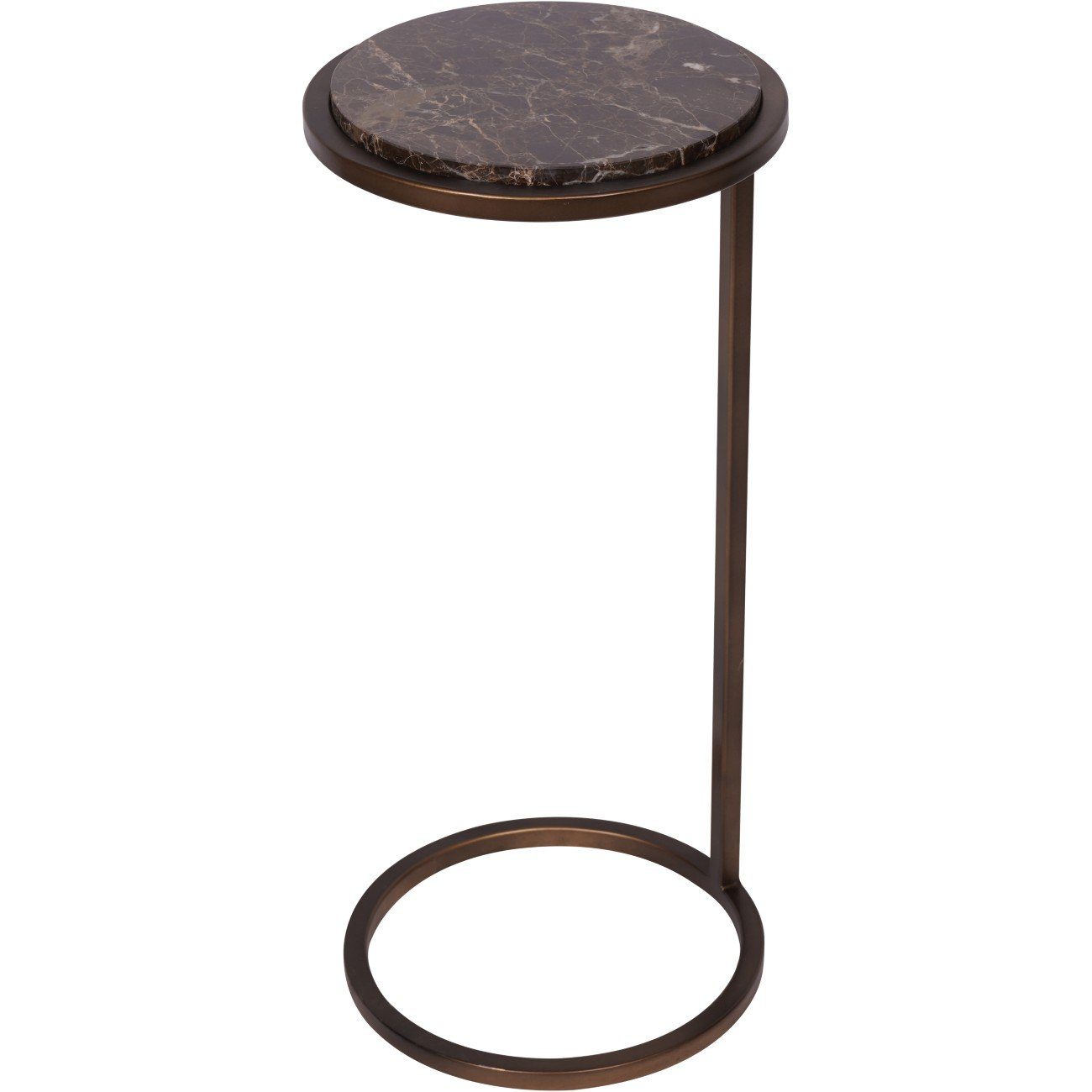 Brown Marble Emperador Side Table