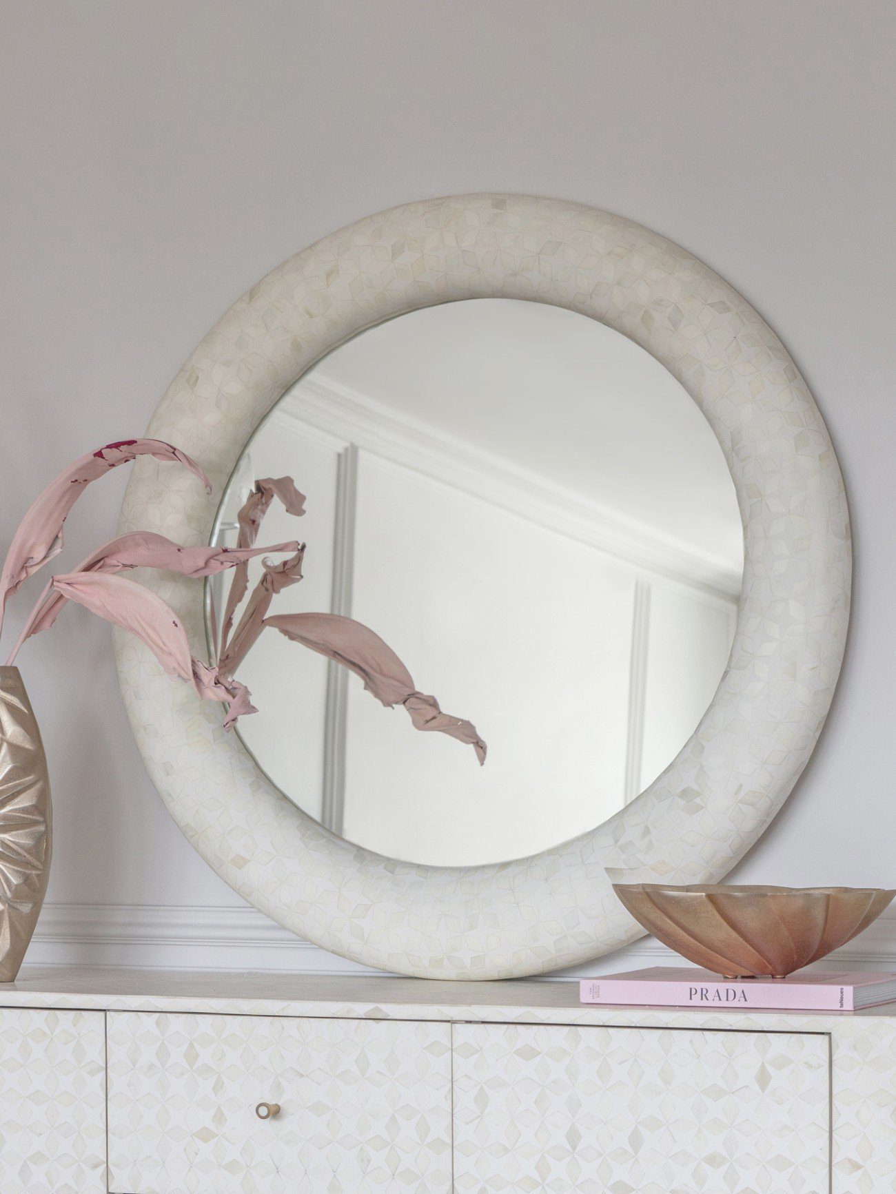 Bone Inlay Round Mirror - Image 6