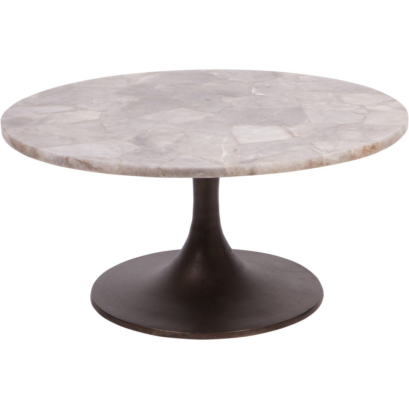 Round Smokey Quartz Coffee Table Large