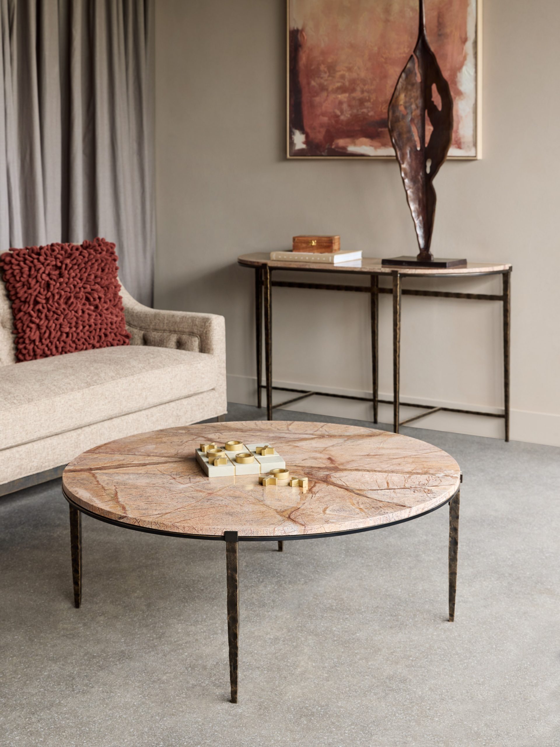 Forest Brown Marble Coffee Table - Image 3