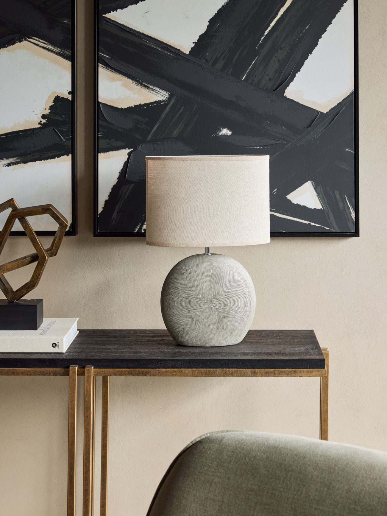Ceramic Table Lamp With Shade Stone - Image 6