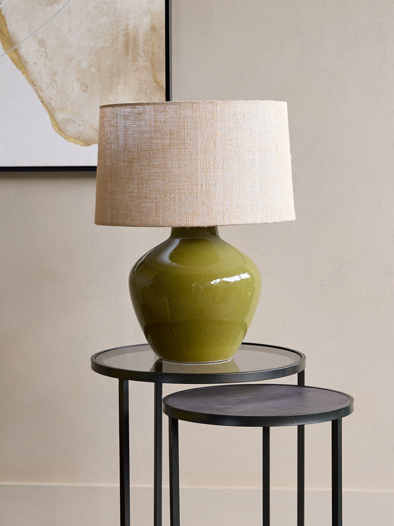 Green Ceramic Table Lamp Large - Image 5