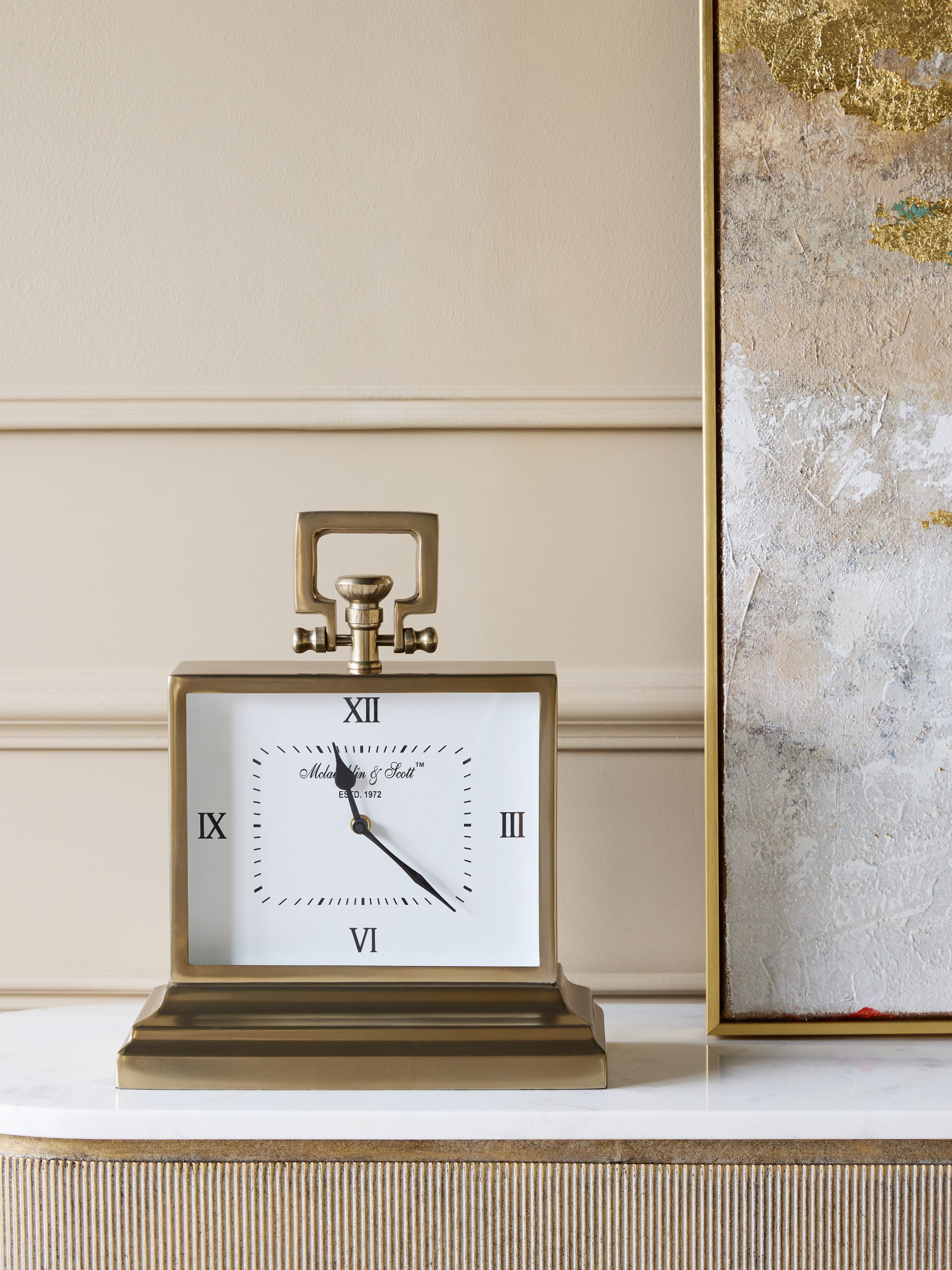 Latham Brass Rectangular Clock Small - Image 6