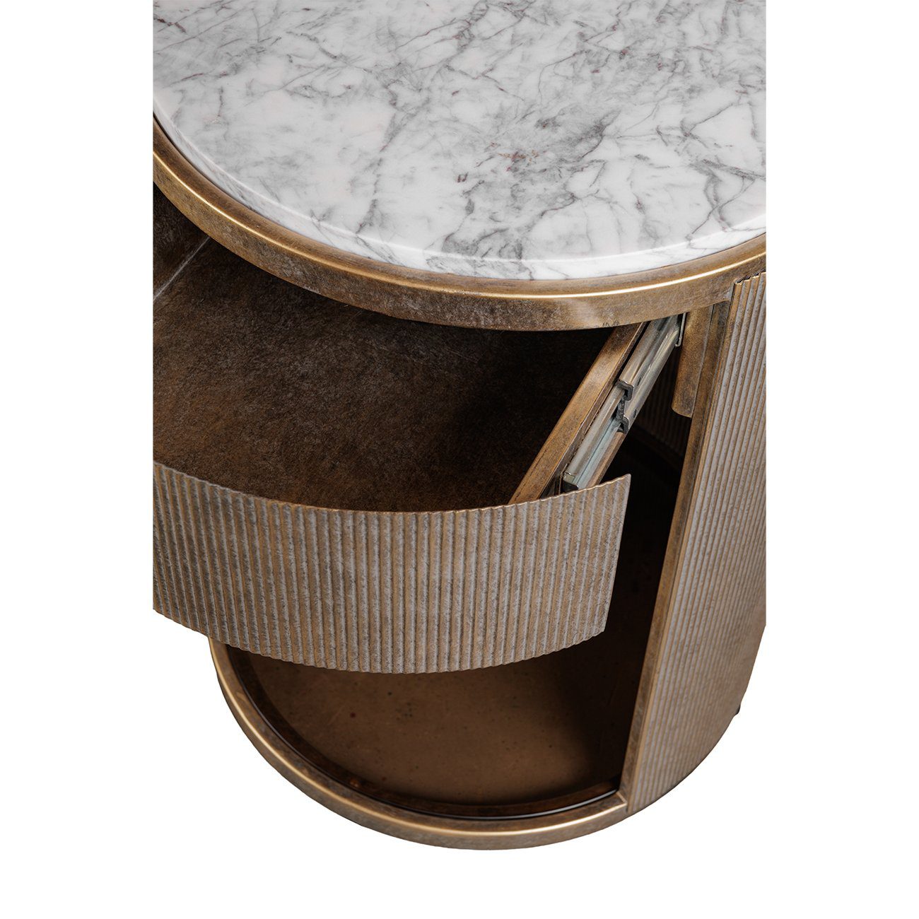 Aged Gold Bed Side Table - Image 4