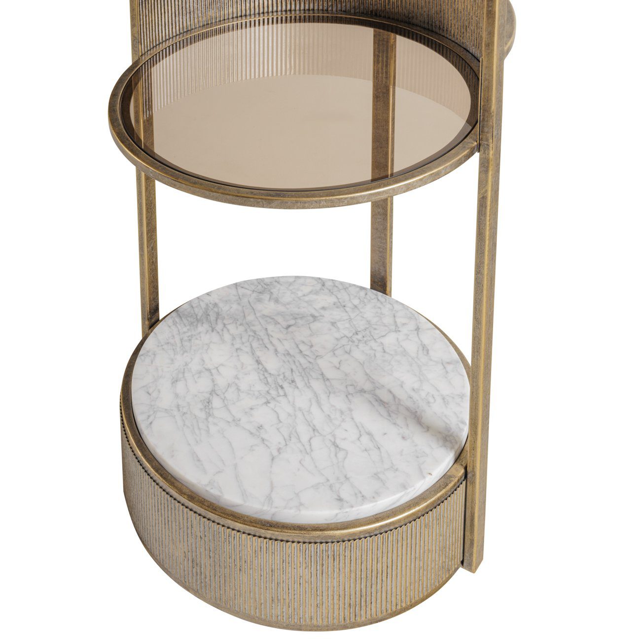 Aged Gold Round Shelving Unit - Image 4