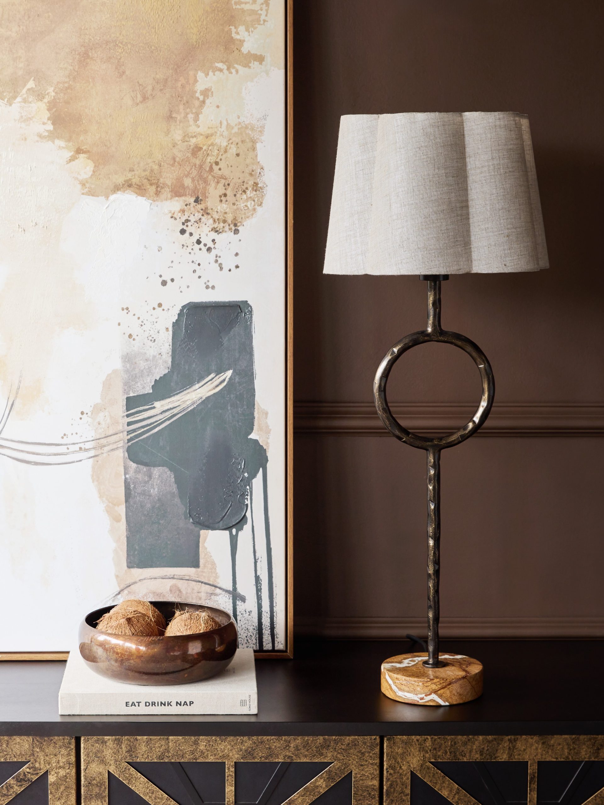 Table Lamp With Plain Linen Shade - Image 5