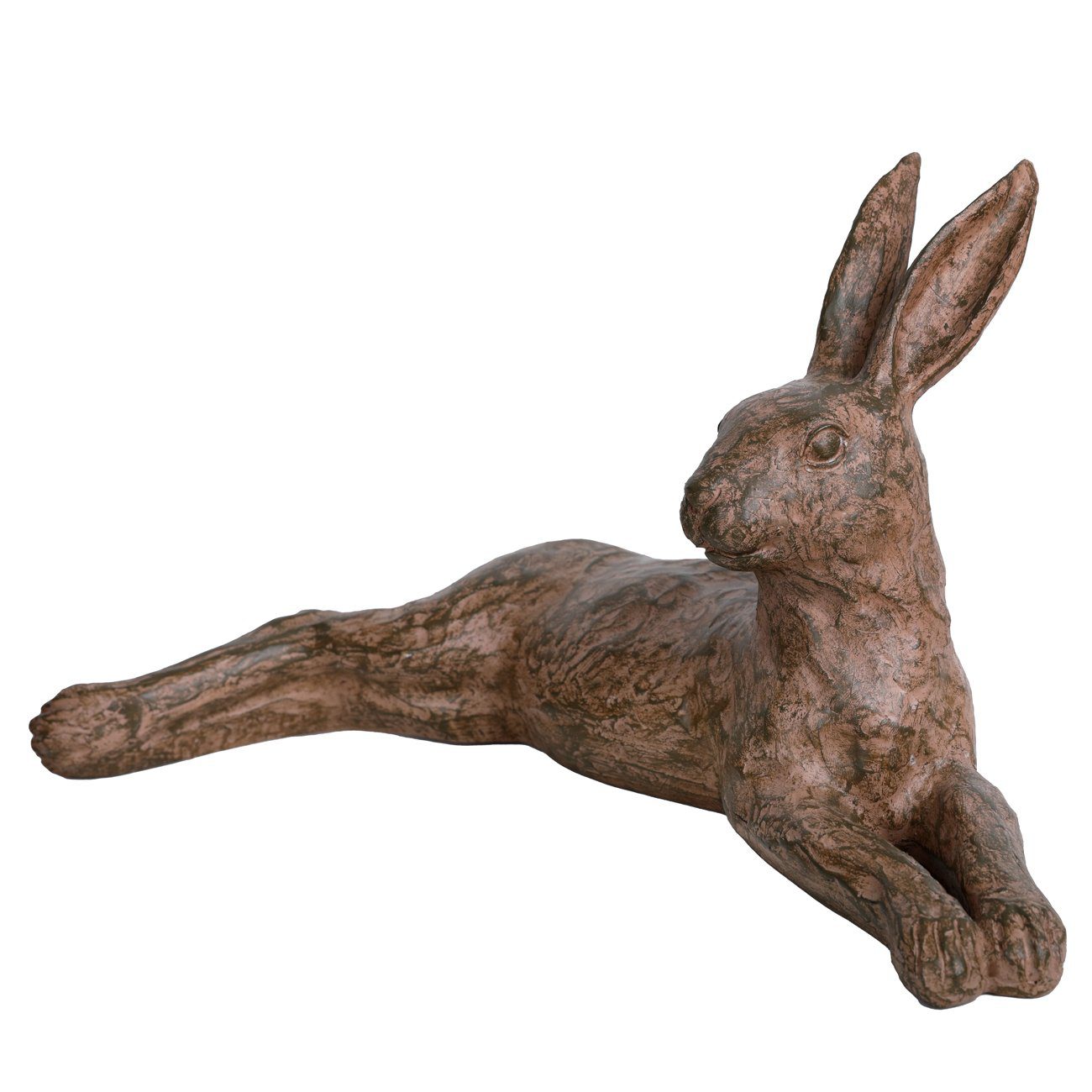 Rustic Lying Hare Sculpture - Image 2