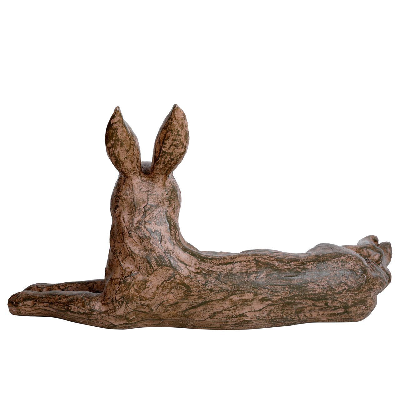 Rustic Lying Hare Sculpture - Image 3