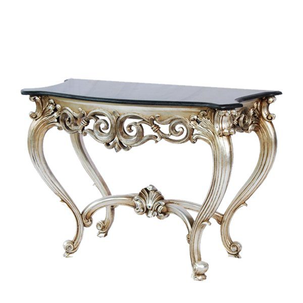 Marble Top Silver Gilded Console