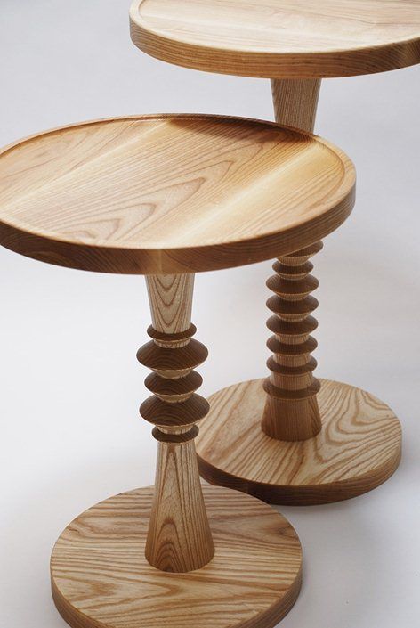 Circular Wood Turned Stem Sidetable
