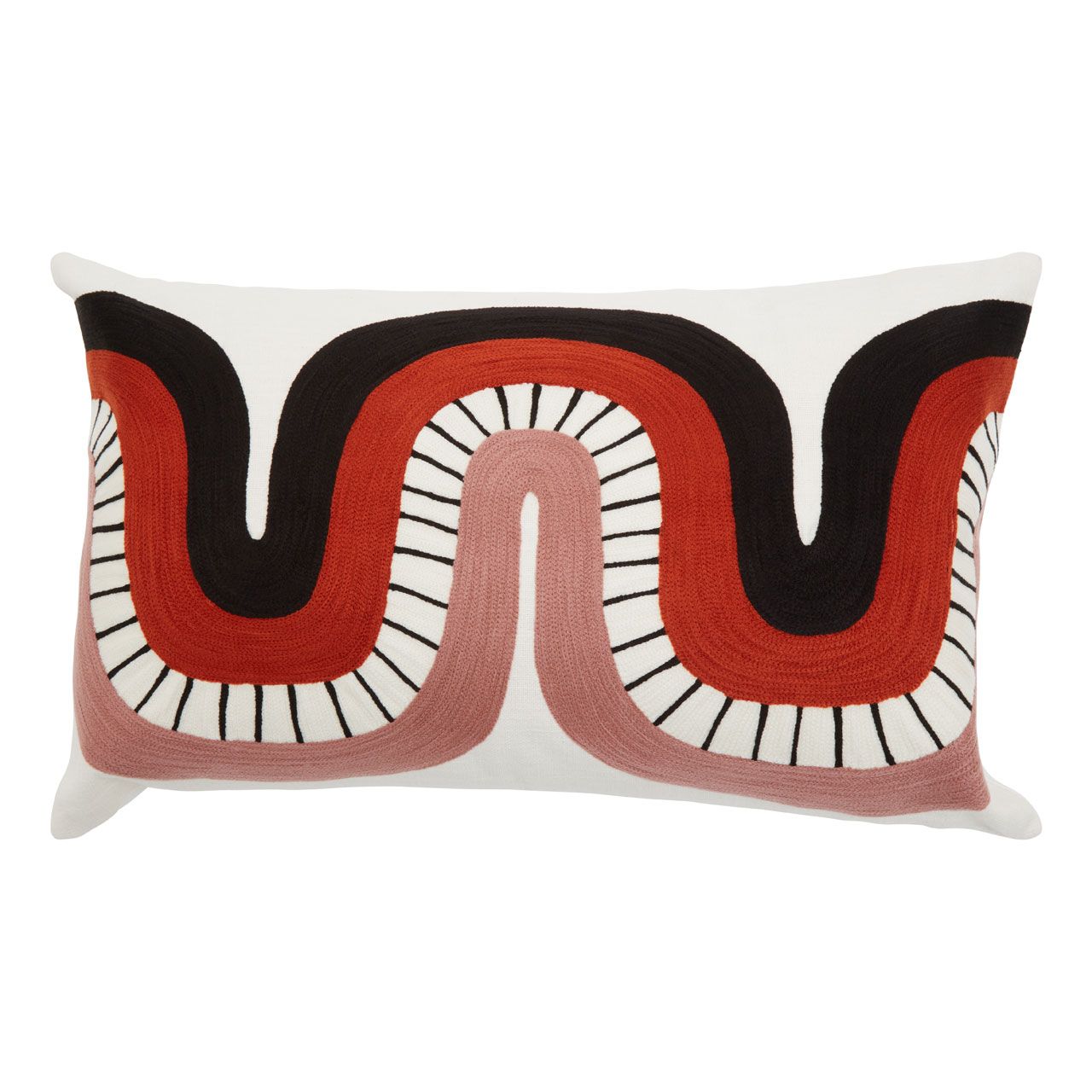 Abstract Curved Lines Pattern Rectangular Cushion