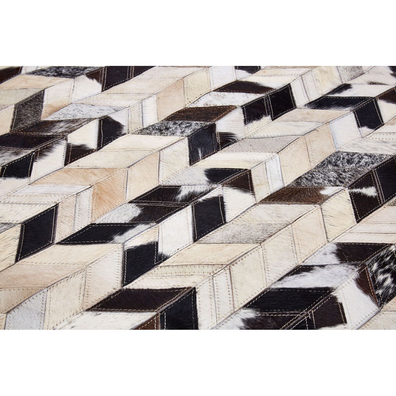 Large Patchwork Chevron Design Rug - Image 2