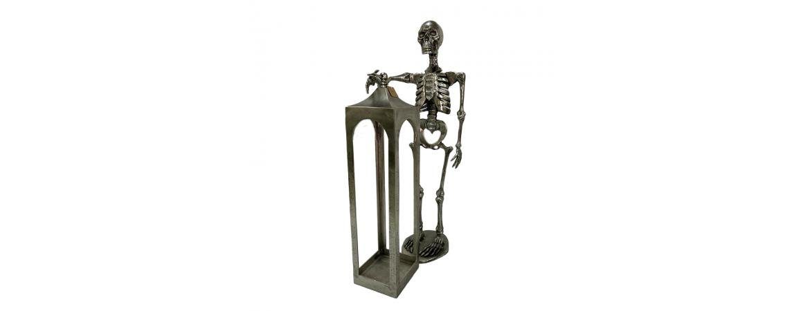 Skeleton Sculpture with Lantern
