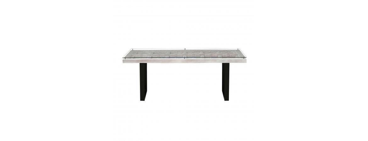 2m Dining Table with Glass Top - Image 2