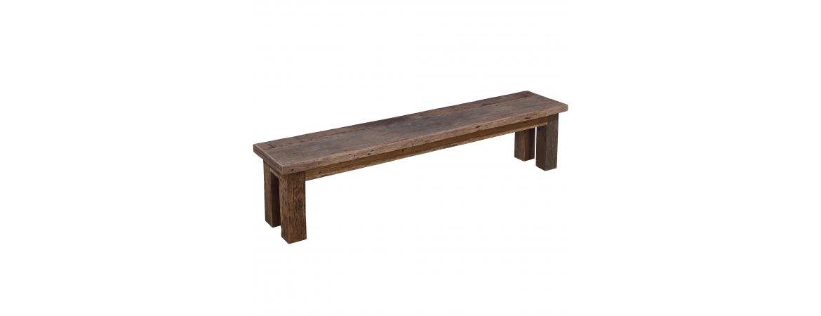 2m Dark Wooden Bench
